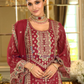 Charming Maroon Color Soft Organza Salwar Suits In USA