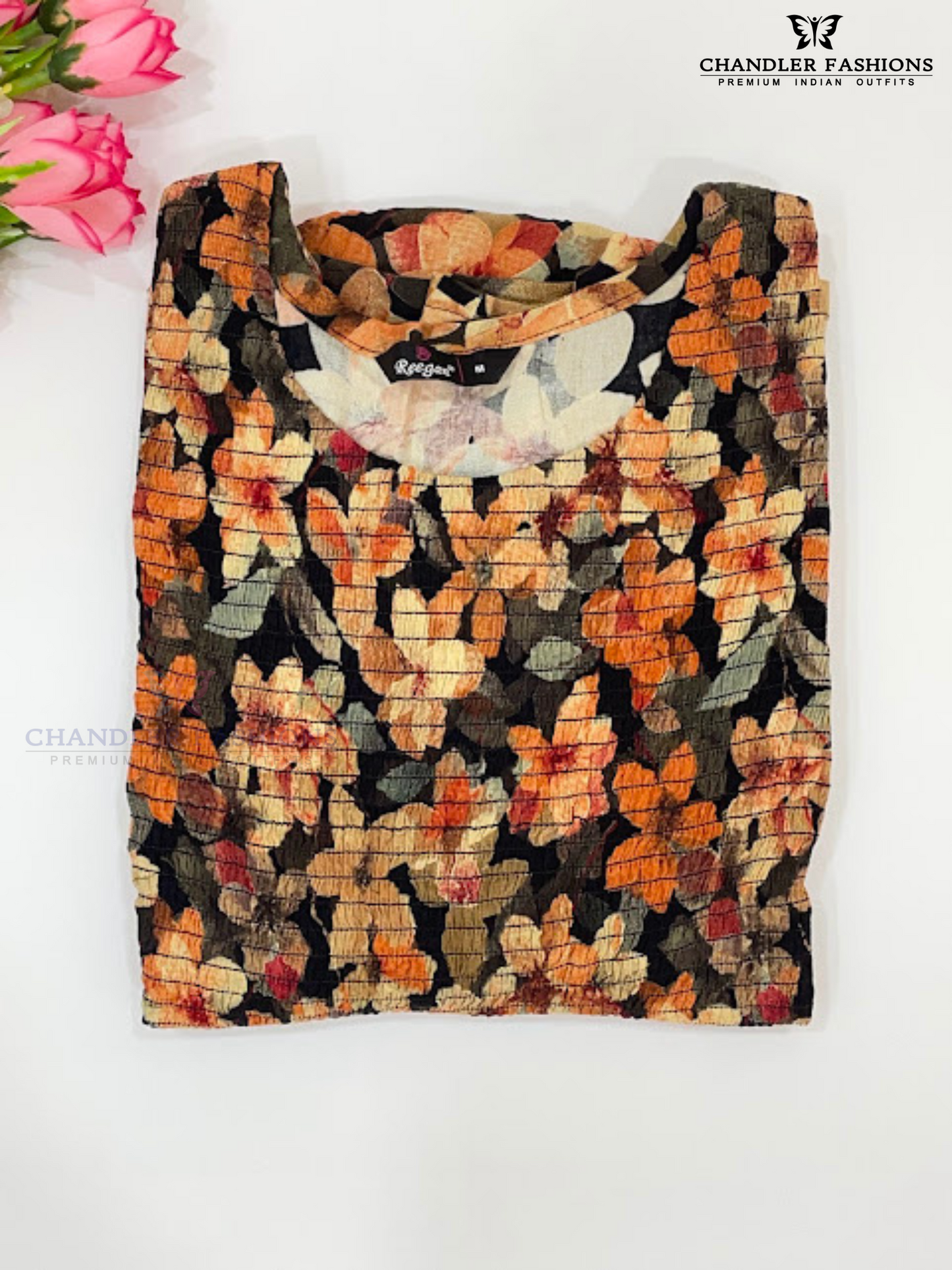 Exquisite Multi Color Elastic Kurti With Flower Design Work Near Me