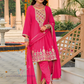 Alluring Dark Pink Color Heavy Chinon With Embroidery Work Kurti Suits For Women