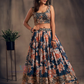  Navy Blue Color Organza With Sequins And  Work Lehenga In USA