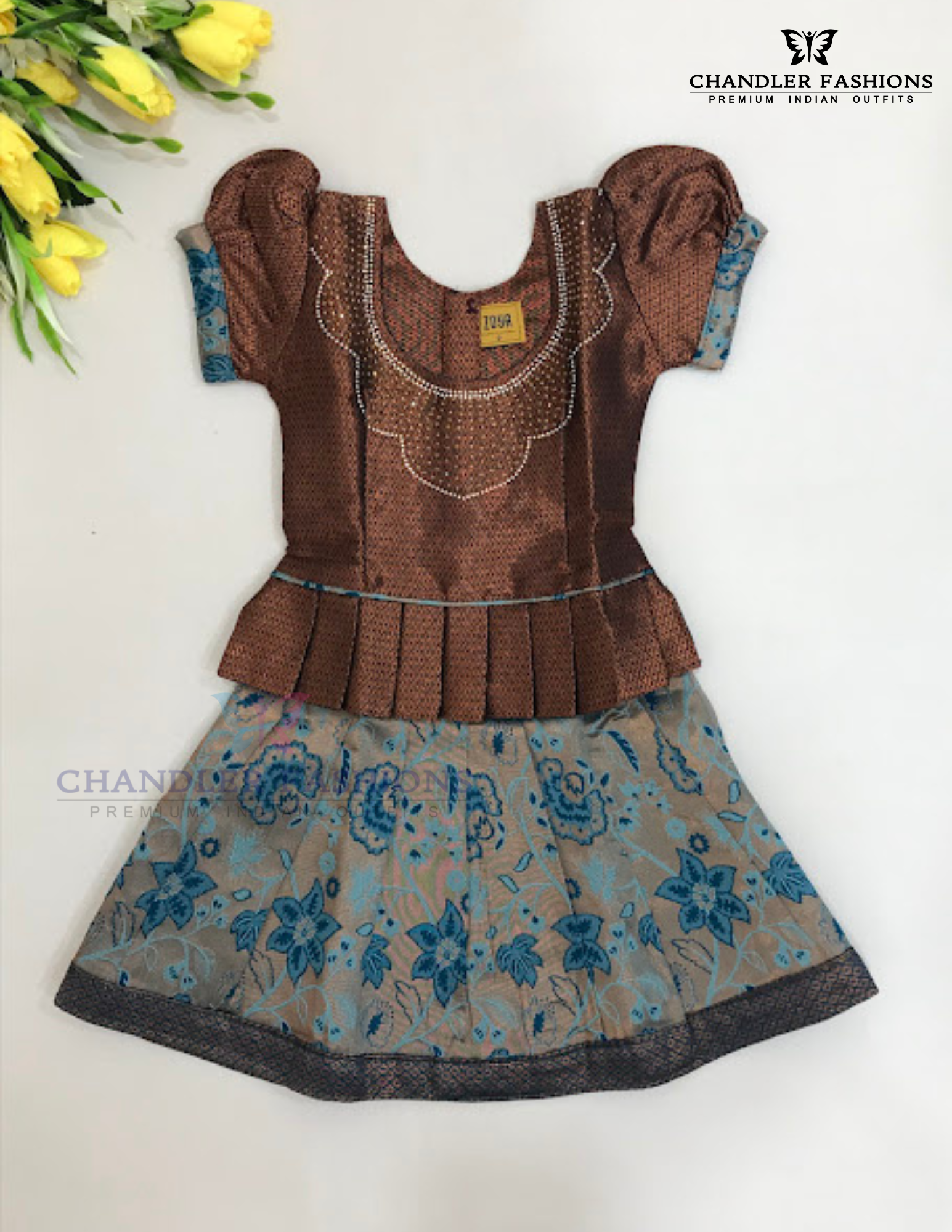 Elegant Maroon Color Art Silk Langa Set With Stone And Zari Work For Girls