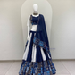 Exquisite Blue And White Color Rayon Chaniya Choli In USA