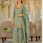 Amazing Sea Green Color Chinon With Embroidery And Sequins Work Palazzo Suit With Dupatta For Women