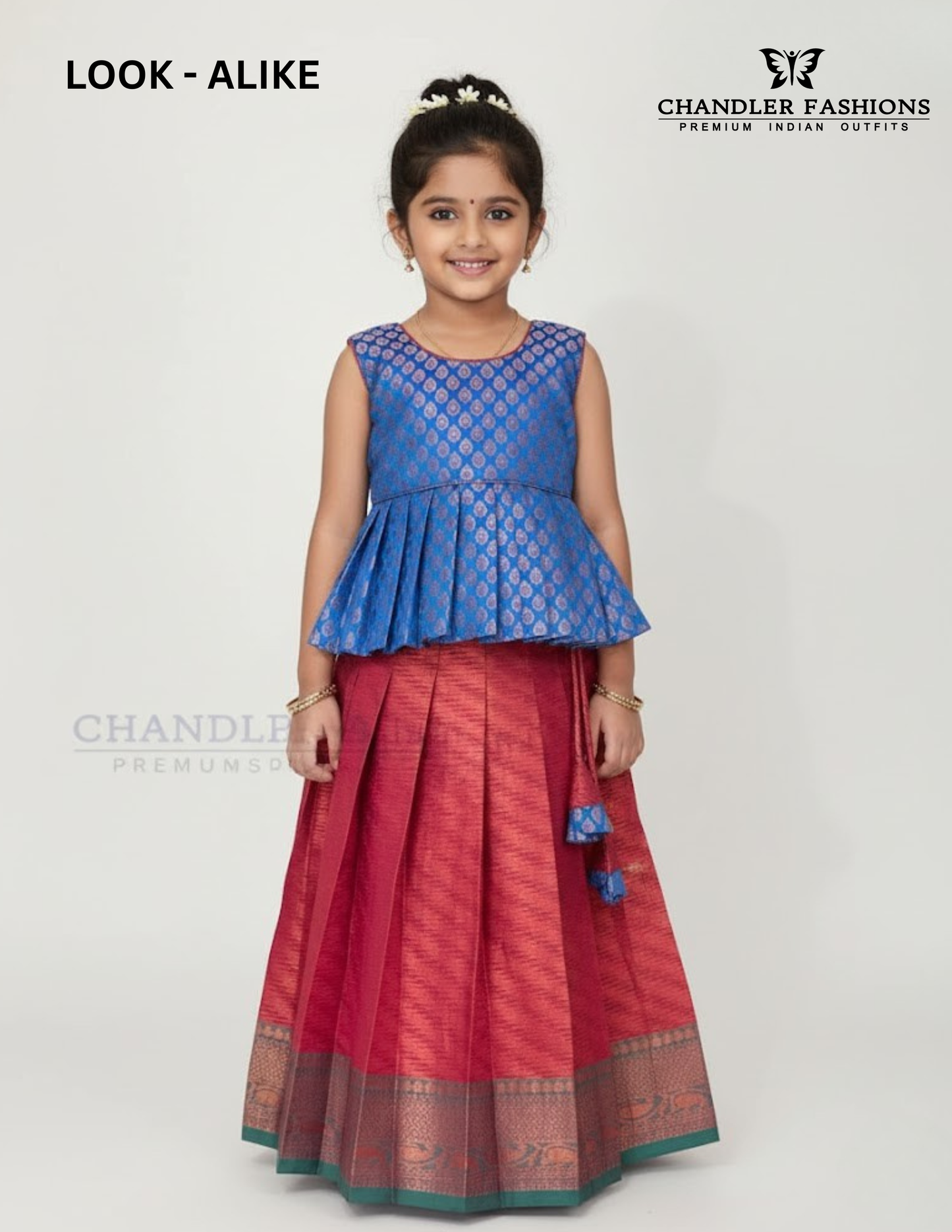 Gorgeous Blue And Pink Color Art Silk Langa Sets For Girls