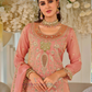 Peach Color Chinon With Embroidery And Sequins Work Palazzo Suit In USA