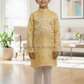 Elegant Light Yellow Color Jacquard Silk With Pajama Kurta For Boys