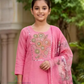Appealing Pink Color Silk With Embroidery Work Kurti Suits Near Me