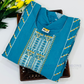 Attractive Teal Blue Color Cotton With Embroidery Sequins Work Kurti In Tempe