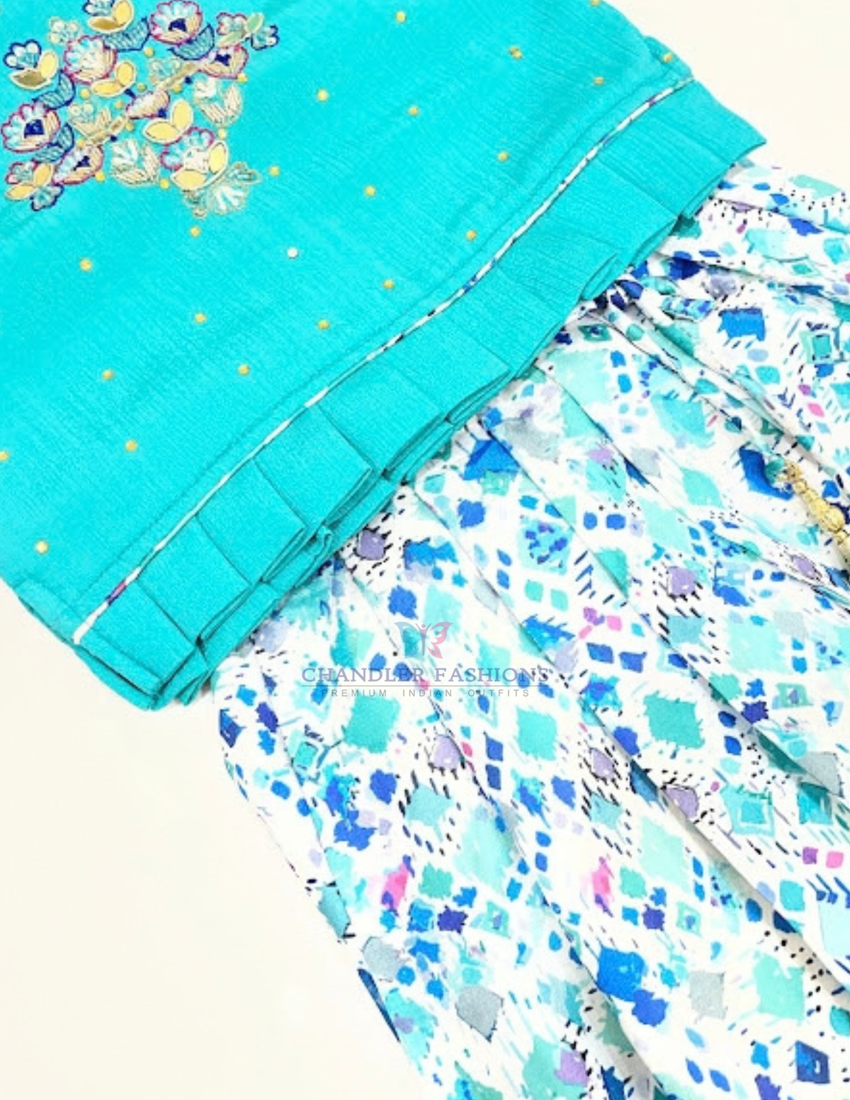 Attractive Sky Blue Color Soft Silk Choli Sets Embroidery With Stone Work In USA