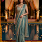 Attractive Teal Blue Color Tissue Silk Lehenga Choli With Embroidery And Sequins Work For Women