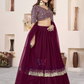 Wine Color Georgette With Embroidery Work Lehenga In Chandler