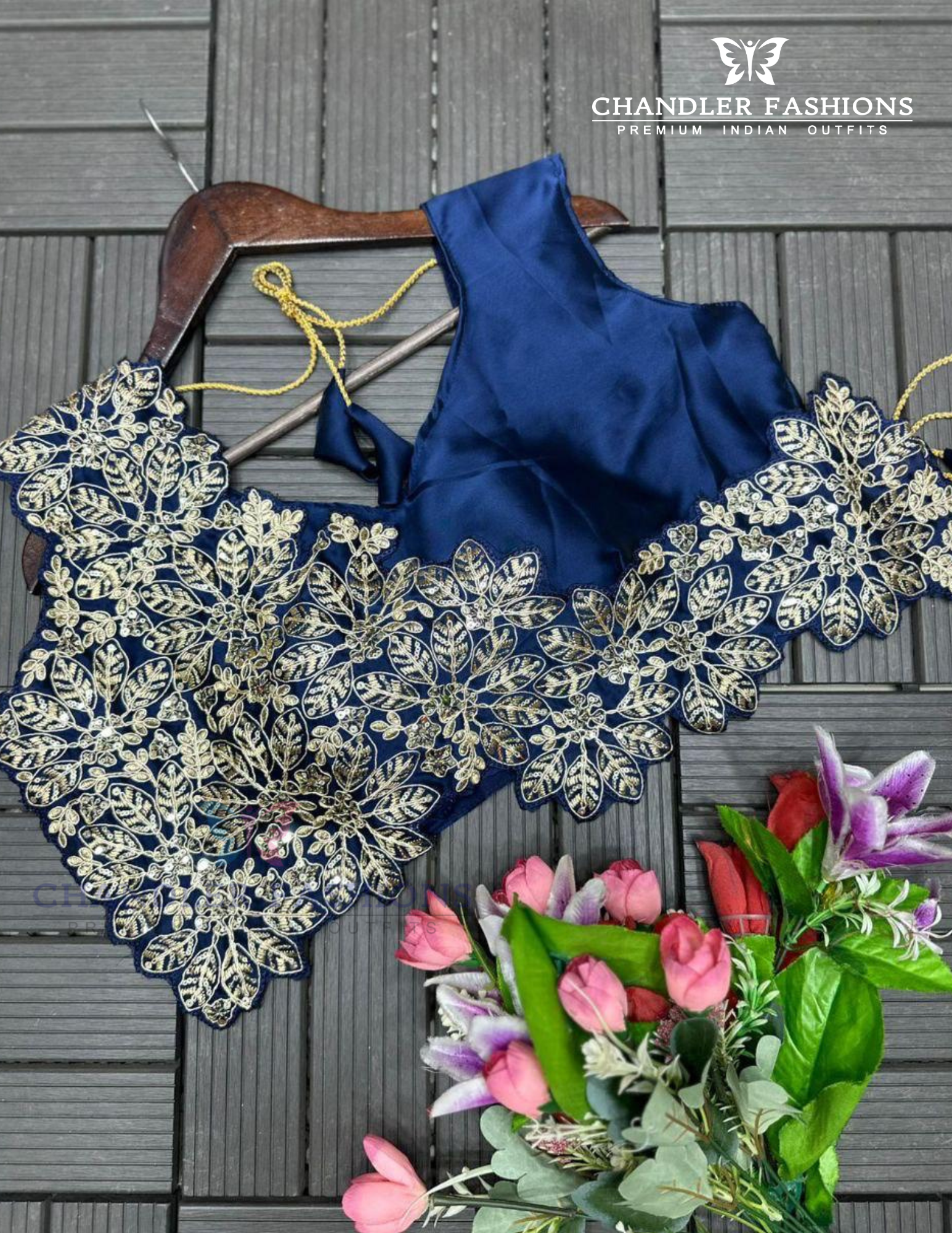 Navy Blue Color Heavy Rangoli With Embroidery Work Ready To Wear Saree In Chandler