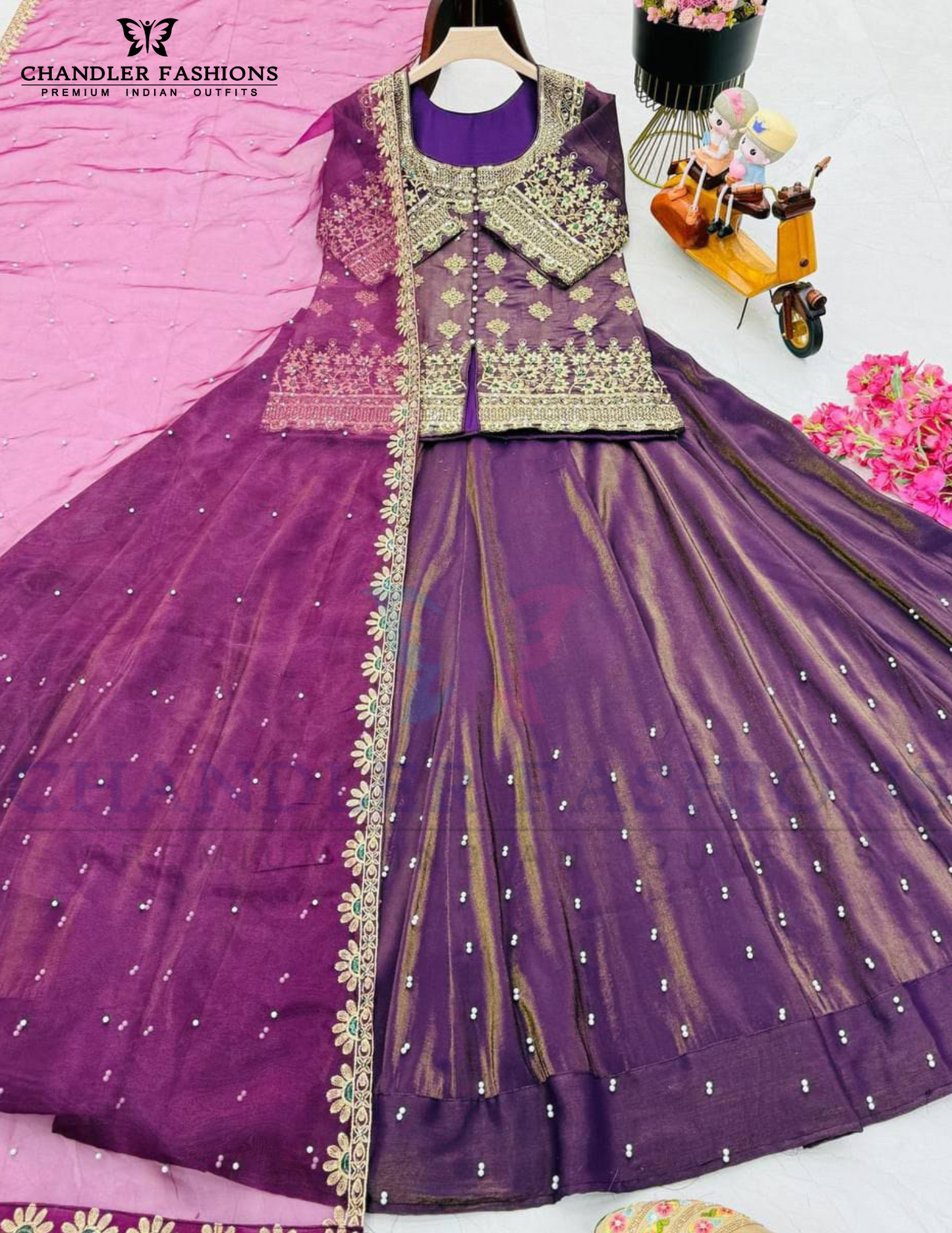 Shimmer Silk With Sequins Work Lehenga Choli For Women Near Me