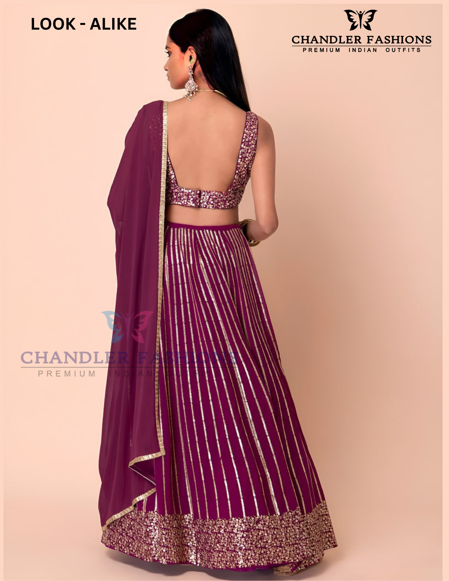 Wine Color Georgette With Zari And Embroidery Work Lehenga In Arizona