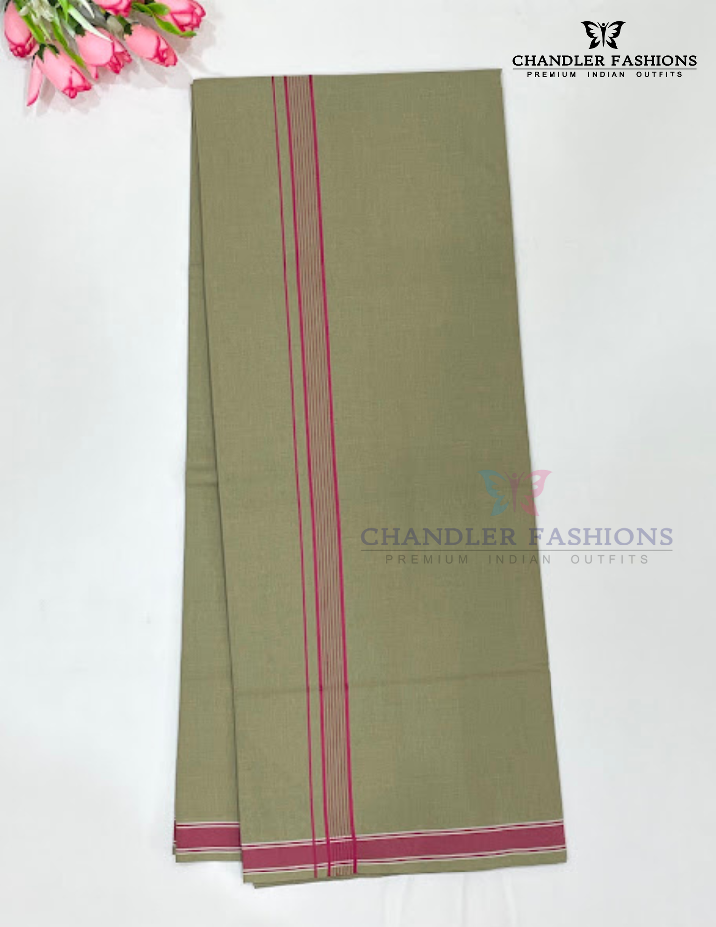 Attractive Olive Green Color Cotton Dhoti Near Me