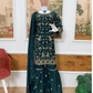 Green Color Chinon With Embroidery Work Sharara Suits With Dupatta In USA