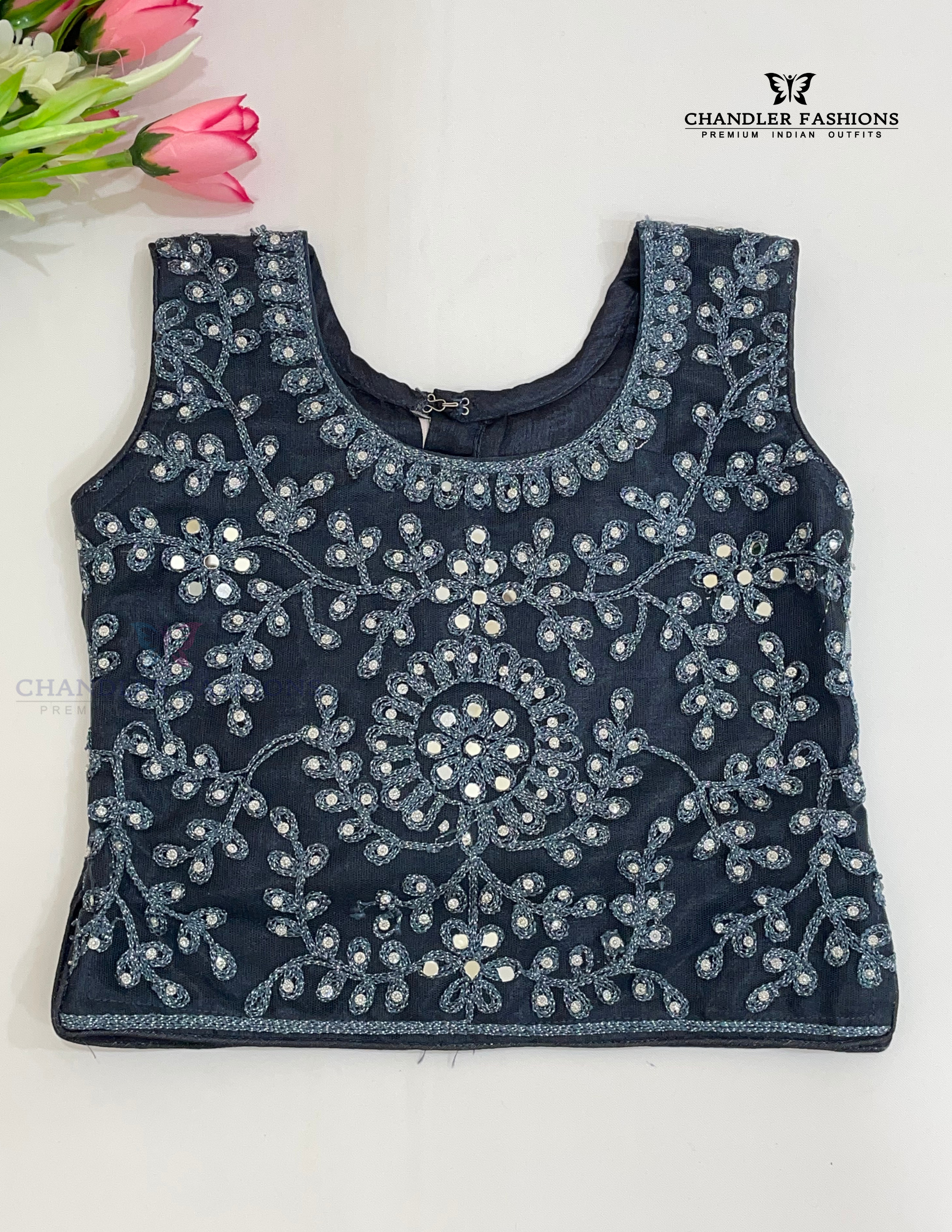 Graceful Gray Color Georgette With Embroidery And Sequins Work Girls Choli Sets In Chandler
