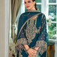 Charming Teal Blue Color Soft Organza With Embroidery Work Salwar Suits Near Me