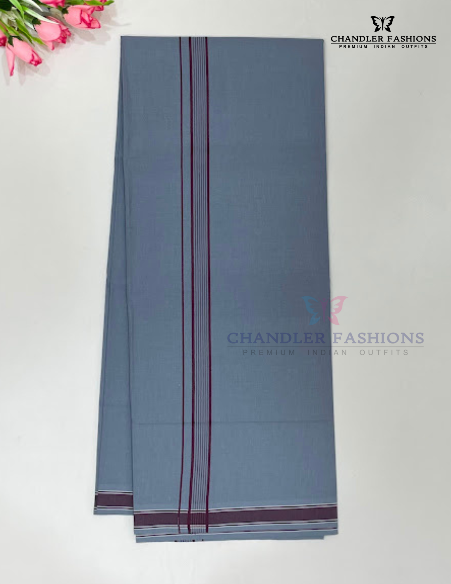 Beautiful Gray Color Cotton Dhoti Near Me