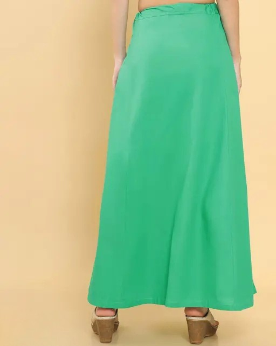 Alluring Aqua Green Cotton Readymade Petticoat With Thread Work For Women In USA