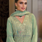 Light Green Color Shimmer With Embroidery Work Palazzo Suits And Dupatta In Chandler