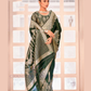 Appealing Dark Green Colored Banarasi Soft Silk Designer Printed Work Sarees