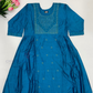 Attractive Teal Blue Color Embroidery And Sequins Work Kurti For Girls
