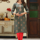 Gorgeous Grey Color Rayon Kurti With Embroidery Work For Women