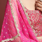 Pink Color Chinon Silk Zari Work Lehenga In Mesa