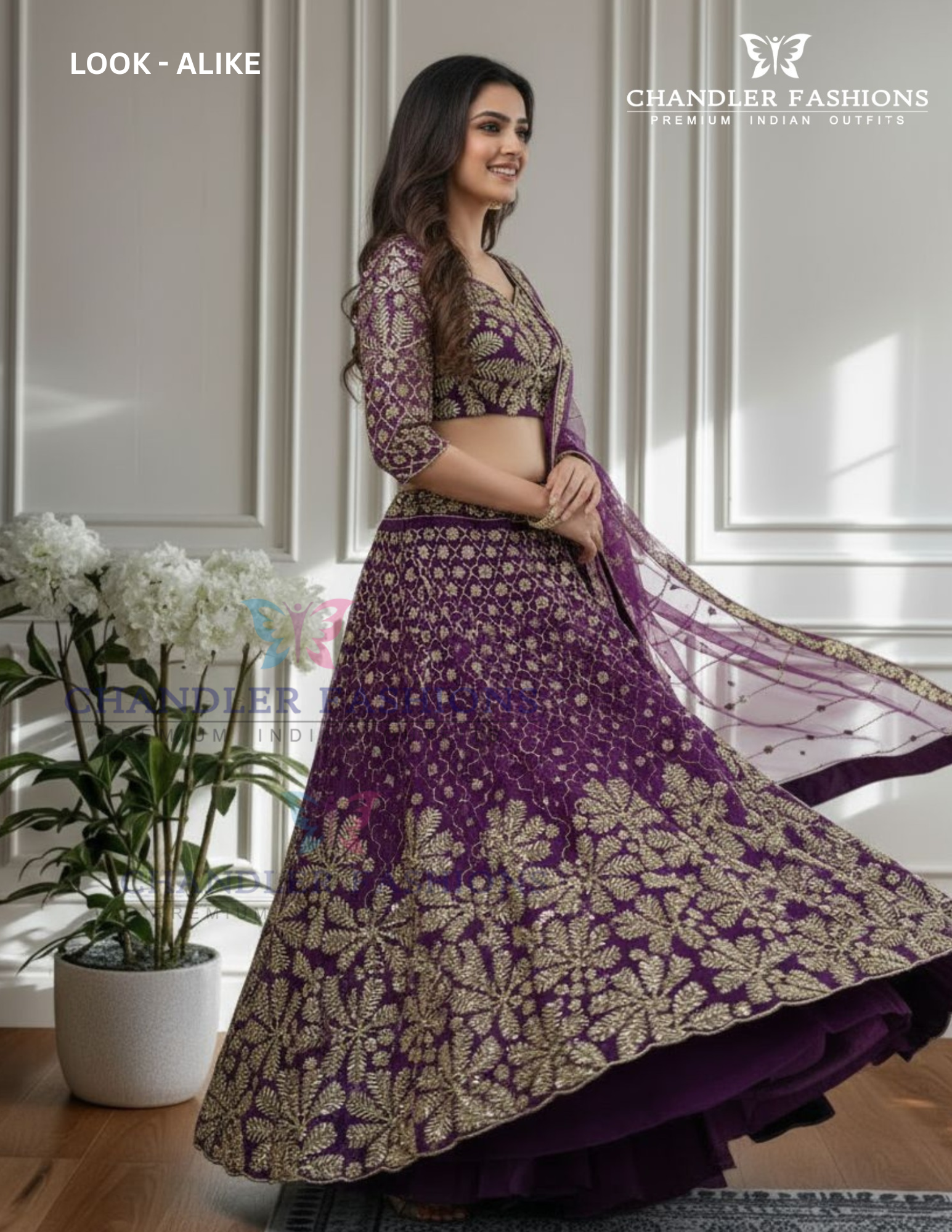 Purple Color Sequins With Zari Embroidery Work Lehenga In Yuma