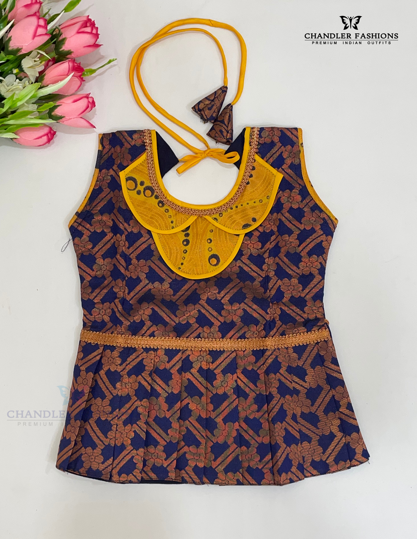 Charming Blue Color Silk Langa Set With Designer Zari Work In Chandler