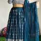 Teal Blue Color Sequins Work Lehenga Near Me