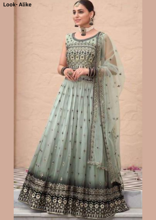 Charming Green Color Fancy Designer Embroidered Lehenga Choli With Dupatta