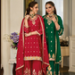 Alluring Green Color Chinon With Embroidery Palazzo Suits With Dupatta In USA