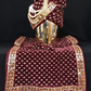 Attractive Maroon Color Sequins And Beads Work Wedding Turban For Men