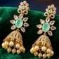 Gold And Green Stone Gold Plated Necklace Set Near Me