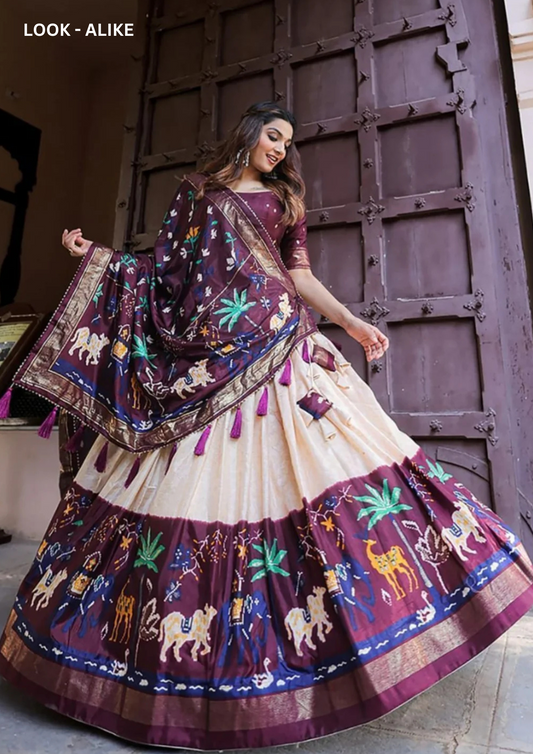 Beautiful Purple Colored Navratri Garba Lehenga Choli Sets For Women