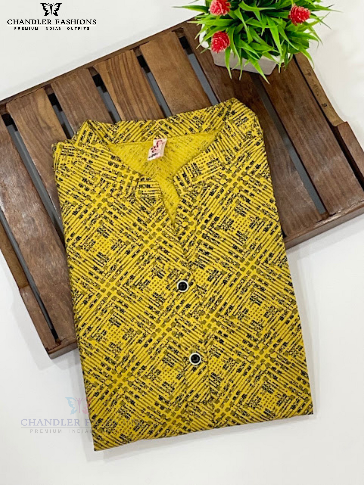 Elegant Mustard Yellow Color Cotton Kurti In USA