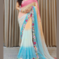 Stunning Multicolor Sequins And Embroidery Work Georgette Saree For Women