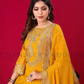 Mustard Faux Heavy Embroidery Work  Sharara Suit For Women In Chandler