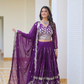 Attractive Purple Color Heavy Faux Georgette Embroidered With Sequins Lehenga Choli For Women