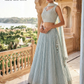 Stunning Blue Color Embroidery And Sequins Work Lehenga Choli With Dupatta For Women