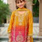 Yellow Color Chinon With Embroidery Work Palazzo Suits In USA