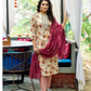 Beautiful Sandal Color  Rayon Fancy Embroidery Work Salwar Suits For Women