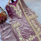 Attractive Lavender Color Embroidery And Sequins Work With Palazzo Suits In Mesa