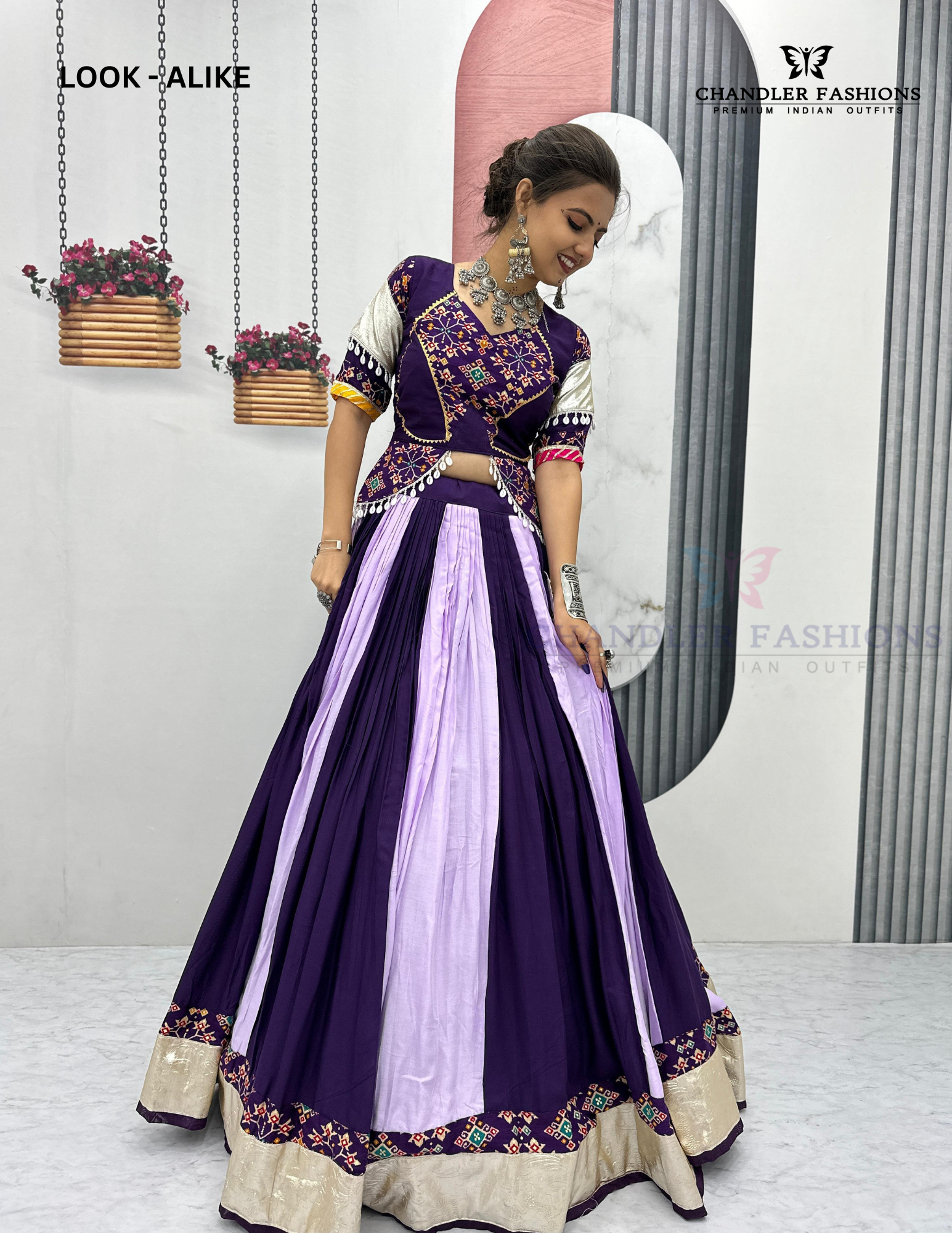 Purple Colored Ribbon Work Chaniya Choli Sets Near Me