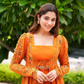 Orange Shrug Style Indo Western Gown For Women in USA
