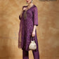Fanciable Purple Color Silk Blend With Embroidery Work Kurti Suits For Women Near Me