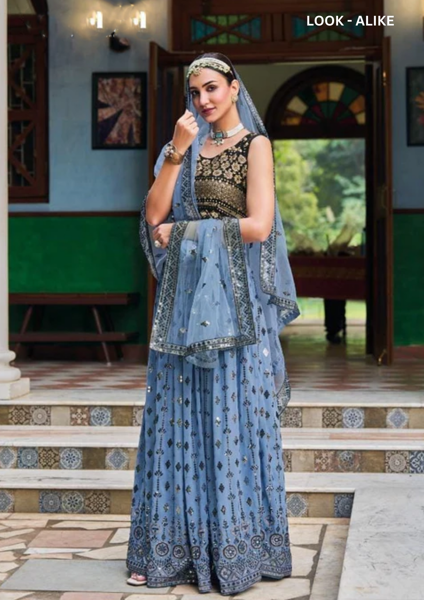 Beautiful Blue Colored Party Wear Lehenga Choli