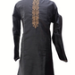 Alluring Black Color Brocade Kurta With Pajama Pant For Men
